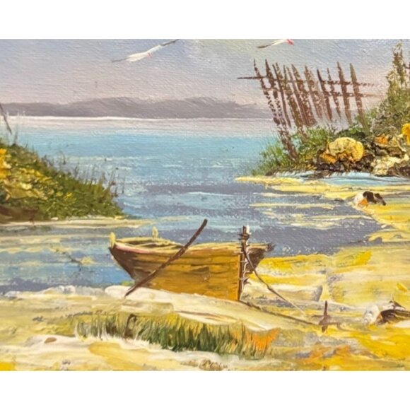 Vtg Home in the Lighthouse by Brian Roche Oil Painting Signed w/ COA 17" X 15" - Picture 4 of 8